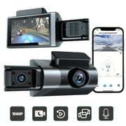 cuyhtdup Dash Cam 1080p Fhd with Built in Wfi Dash Cam Front and Rear Dual Lens, HD Night Vision Garmin Dash Cam 24 Hour App Remote Monitoring, Loop Recording